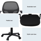 Artiss 2x Mesh Office Chair Computer Gaming Desk Chairs Work Study Mid Back Black OCHAIR-H-FZ14-BKX2
