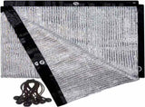 70% Aluminet Shade Cloth 6.5 ft x 10 ft-Fabric Sun Block Sun Reflect-Free 12pcs 6" Ball Bungee V1259-DP01-A-4193