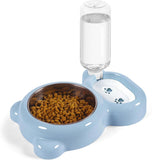 Cat Food and Water Bowl 2 in 1 with Automatic Water Dispenser Light Blue, 500 ml V1237-ZY-818-303
