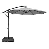 Instahut Umbrella Outdoor Umbrellas Cantilever Sun Stand UV Garden Base Grey 3M UMB-BAN-50N-COM-GR