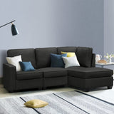 Artiss Modular Sofa Chaise Set 4-seater Dark Grey SBED-C-EP05-DA-GY-ABCE