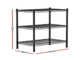 Artiss 3-Tier Shelving Unit Adjustable Garage Storage Shelves Kitchen Rack Steel SU-60X70-BK