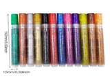 12-Pack Glitter Paint Markers for Rock Painting, Acrylic Craft Pens for Ceramic & Wood, DIY Craft V1192-AZ-W-26096