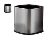 12L Rectangular Trash Can Lidless Living Room Kitchen Office Stainless Steel Dustbin Trash Can V1294-YM0703-3118230032011