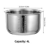 Plated Stainless Steel Inner Pot for Rice Cooker, and Versatile Cooking Accessory V1369-AZ3-W-19686