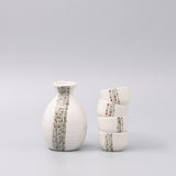 Sake Set for Four 330ml White Abacus Glaze V637-C1093