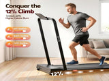 Everfit 3 in 1 Walking Pad Treadmill 12% Incline Under Desk Foldable Treadmills for Home Gym With TMILL-380H-2INC-BK