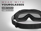 OutdoorMaster OTG Ski Goggles - Over Glasses Ski/Snowboard Goggles for Men, Women & Youth - 100% UV XFOM-OM5-BLCS