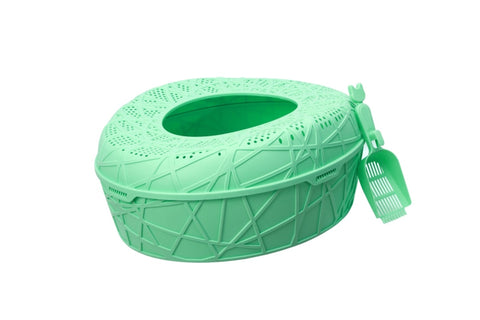 YES4PETS XL Portable Cat Toilet Litter Box Tray House with Scoop Green V278-MSP-0005-GREEN