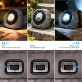 2Pack Solar Rock Lights Outdoor Ash Gray Garden Stone Spotlights with IP65 Waterproof LED, V1107-CS-EGWTPM48