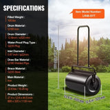 Lawn Roller, 13 Gallon 24Inch Sand/Water Filled Yard Roller, Steel Sod Roller with Easy-turn Plug V952-TSCPGL13JL24TUFI8V0