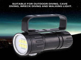 3.7V 28800Lm LED Photography Diving 80m Flashlight Torch with Bracket Stand V1294-YM0901-JY03378