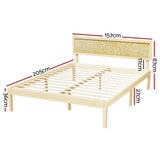 Artiss Bed Frame Queen Size Wooden Base Mattress Platform Timber Pine YUMI WBED-YUMI-Q-WD-AB