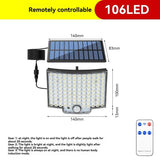 Solar Outdoor Light Motion Sensor Light Garden Lighting Porch Light Driveway - Black - Size 240LED V1102-124-97858-BLK-240LED