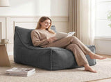 Artiss Bean Bag Chair Cover Soft Corduroy Stuffed Animal Storage Bean Bag Cover for BD-COVER-LOUNGE-S-GR