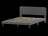 Levede Double Bed Frame Upholstered Adjustable Headboard Bed Platform Dark Grey BF1083-DGY-AU
