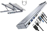 8-in 1 Laptop Stand with Docking Station USB 3.0 PD 100W 4K HDMI for MacBook V1263-JX-7601