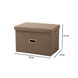 SOGA 2X Coffee Super Large Foldable Canvas Storage Cube Clothes Basket Organiser Home Decorative SBOX012X2