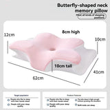 Butterfly 4D Memory Cotton Pillow Ice-Silk Fabric Cooling Pillow Cervical Spine - Gray - Size Large V1106-115-79531-GRY-LARGEHORNMODEL