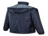 HUSKI STRATUS RAIN JACKET Waterproof Workwear Concealed Hood Windproof Packable - Navy Blue - S V563-918032-STRATUS-NAVYBLU-S