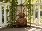 Easter Decorations Wicker Bunny Decor Large Rattan Bunny with Linen Bow Woven Outdoor Wicker Topiary V1370-AZ4-13324