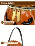 Halloween Upgraded Fun Pumpkin Bag, Dual-Strap Design, PU Material, Medium-Large Capacity, Party V1232-NGB-005