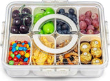8-Compartment Sealed Snack Organizer with Handle for Fridge, Picnic & Kitchen Storage BPA-Free V1107-CS-CFTLSNH