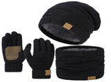 Men'S Winter Hat Men'S Gloves Men'S Scarf Winter Hat And Gloves Set Men'S - Dark Gray - Size L V1347-922-55544-DKG-L