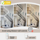 BAMDECOR LT08 18-Heads Solid Crystal Teardrop Chandelier High Ceiling Foyers Entrance Chandeliers V255-BAM-LT08-18-GOLD