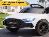 Ride On Car Licensed Audi RS3 Car for Kids 12V Remote Control White RCAR-LS-AURS3-WH