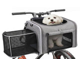 Dog Bike Basket Pet Carrier Backpack 3-in-1, Foldable Expandable Cat Carrier for Bicycle Handlebar, V1107-CS-OLGPFGG11
