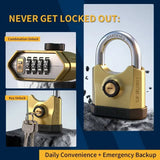 Heavy-duty metal padlock with 3 keys, dual-open design , suitable for V1232-SKS-001