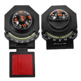 2Pcs Black Auto Compass with Inclinometer for Car Dashboard Portable Vehicle Mount V1192-AZ-W-31523