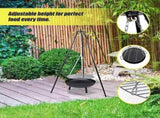 Tripod Garden Fire Pit BBQ Cast Iron & Steel Round Outdoor Fire Bowl V63-838851