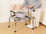 Commode Chair, Bedside Commode with Padded Seat, Drop-Down Arms, 7-Level Adjustable Height, 5.8L V952-WLKBS350BGRZ6CIGBV0