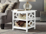 Sarantino Oliver 2-Tier Bedside Table - White TBL-48V-02-WH
