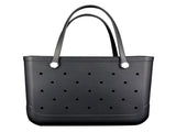 Waterproof Hexagon Mesh Beach Bag Large Capacity Travel Storage Tote for Swimwear Towel Sunglasses V1258-BAG-HS04-L-BLK