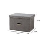 SOGA Grey Super Large Foldable Canvas Storage Box Cube Clothes Basket Organiser Home Decorative Box SBOX004