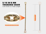 G80 Transport Binder Chain, 8 mm x 316 cm 2-Pack Tow Chain with Clevis Grab Hooks, 2.22T Safe V952-ZGTLSGMGDX2JYBW2AV0