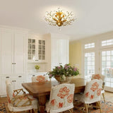 Crystal Chandelier Vintage, 4 Lights, Gold V178-34641