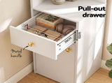 Artiss 3 Tiers Bookshelf with Storage Drawer and Cabinet White FUR-L-DS-COR01-WH