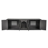 Cat Litter Box Enclosure Wooden Litter Box Furniture Hidden 57.9" Black V952-JSDMMSPWQ57IJ8E5FV0