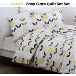 Belmondo Leaves Easy Care Quilt Cover Set Queen V442-CAP-QUILTCS-LEAVES-WHITE-QS