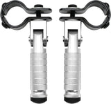 2 Pieces, Folding Motorcycle Footrests, 90 Degree Foldable Rear Pedal Steps with 31-33 mm Clamp, V1189-LC-QP-00724