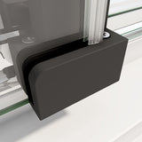 40mm Adjustable Contemporary Corner Sliding Black Shower Screen 86x92cm V63-849071