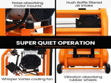 Unimac 16L Silent Oil-Free Electric Air Compressor, 116PSI Portable with Wheels and Handle, Twin V219-TOLACMUM1C6VA