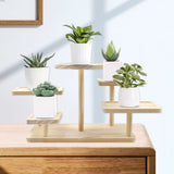 11.8x9Inch 5 Layer Woodden Riser Stands,Plants Home Decorations,Multi Layer Storage Display V1366-AZ2-W-26493