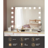 Embellir Bluetooth Makeup Mirror 58x46cm Hollywood Vanity with LED Light Wall MM-E-FRAMELS-5846-GS-BT