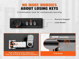 Through The Door Key Drop Box, Heavy Duty Steel Through the Doorbox with 12" Combination Lock, V952-CMXBXMMSBLACBDP02V0