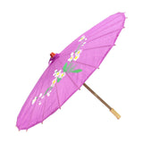 6x PARASOL UMBRELLA Chinese Japanese Bamboo Flower Pattern 80cm Large BULK - Purple V563-6XBR-PARUMB-PRPLE